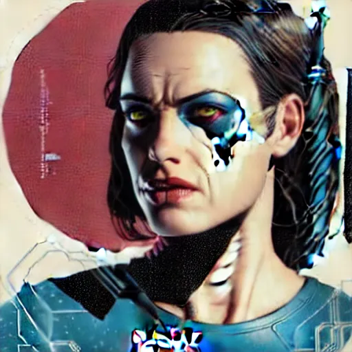 Prompt: portrait of a female android by MARVEL comics and Sandra Chevrier