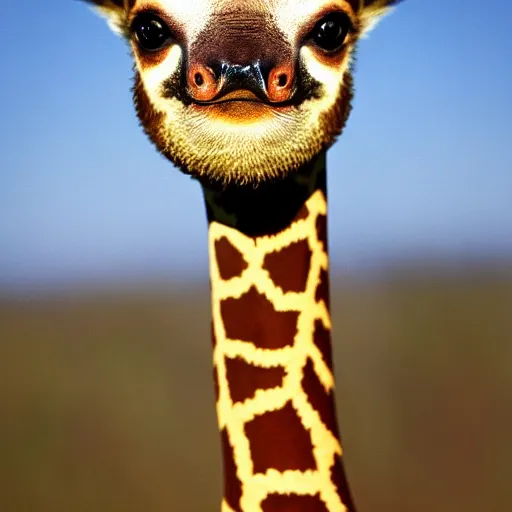 Image similar to sloth giraffe hybrid, bold natural colors, national geographic photography, masterpiece, full shot