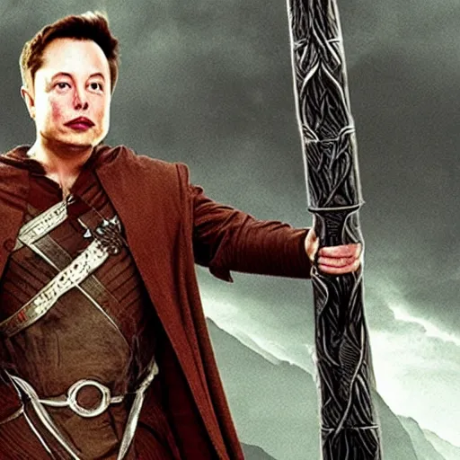 Image similar to elon musk in lord of the rings