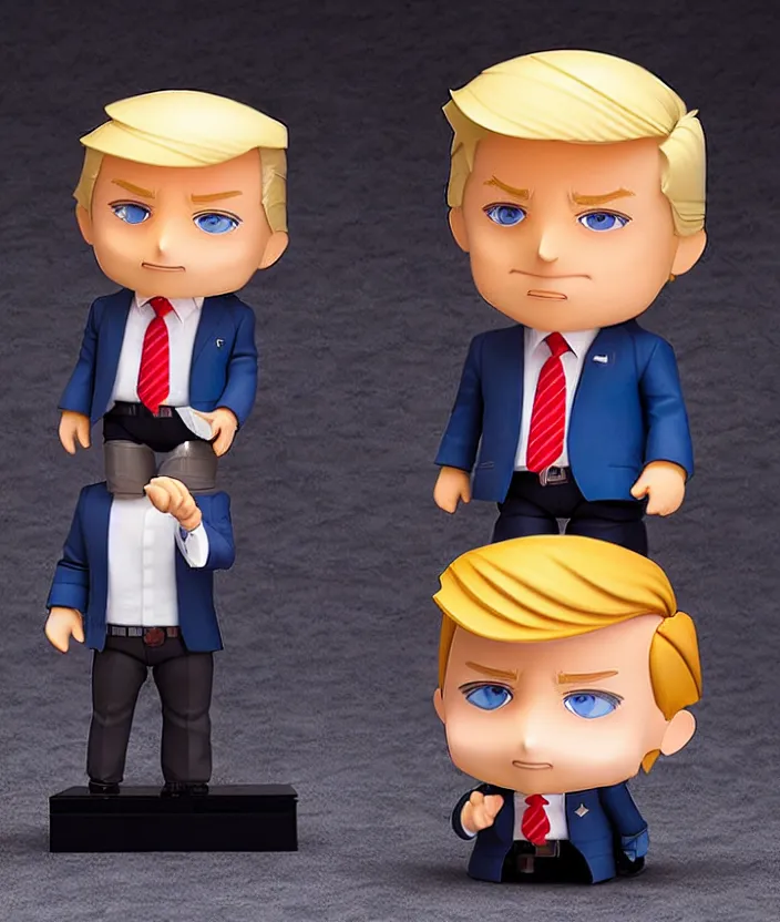 Prompt: donald trump nendoroid, well - designed, proportional, realistic lighting