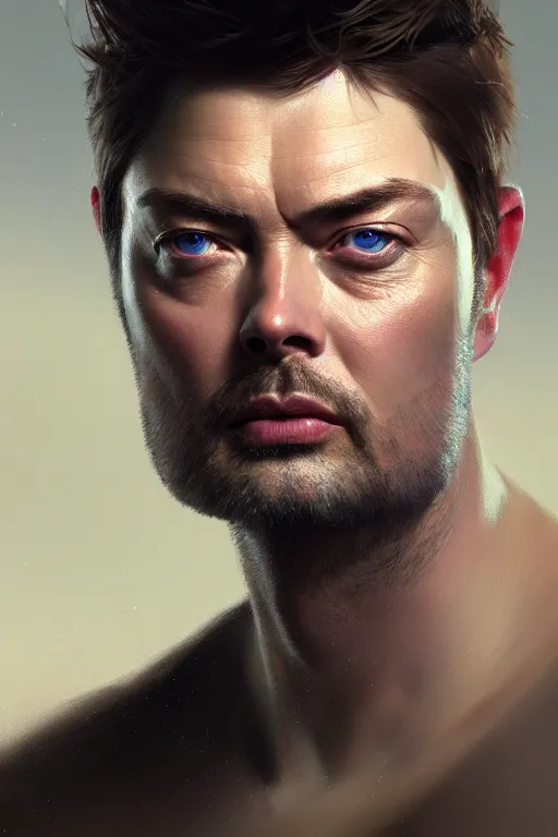 Image similar to ultra detailed close up facial portrait of karl urban, extremely detailed digital painting, in the style of fenghua zhong and ruan jia and jeremy lipking and peter mohrbacher, mystical colors, rim light, beautiful lighting, 8 k, stunning scene, raytracing, octane, trending on artstation