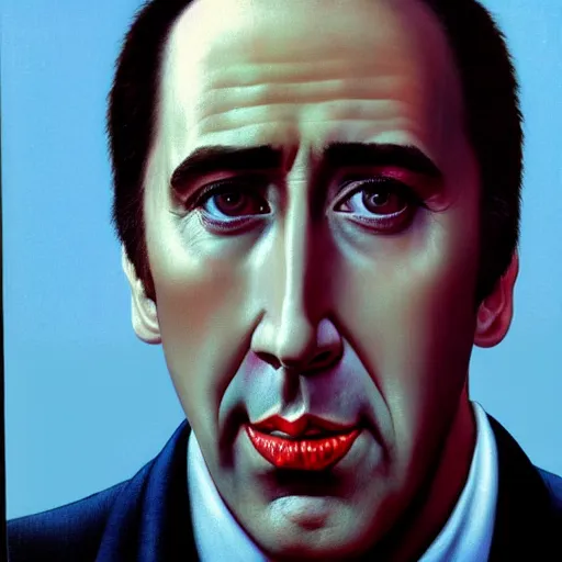 Nicholas Cage looks at his own nose, where an entire | Stable Diffusion ...