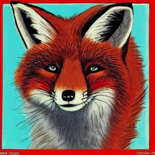 Prompt: portrait of retarded fox, eyes in different directions, rabies, propaganda style, vivid colors, very detailed, it is very funny