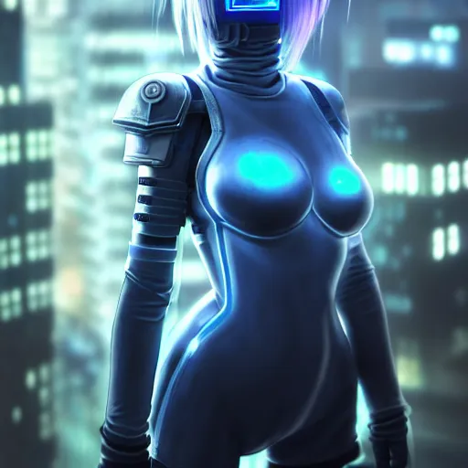 Prompt: An hyperrealistic portrait painting of a cyber warrrior girl, no face mask, blue and ice silver color armor, cyberpunk feel raining at tokyo midnight rooftop, unreal 5, DAZ, 8k, hyperrealistic, octane render, cosplay, RPG portrait, final fantasy artwork concept, dramatic lighting, rim lights, PS5 render quality