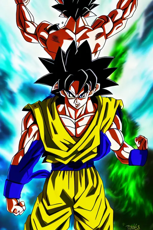 Image similar to goku vs broly, ultra detailed, digital art, 8 k, character, realistic, portrait, hyperrealistic