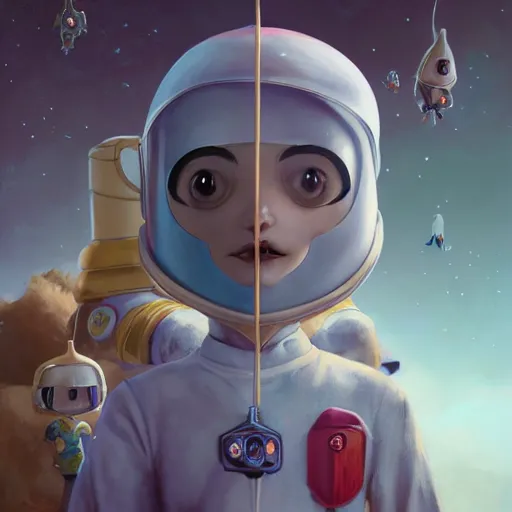 Prompt: An epic fantasy comic book style portrait painting of an extremely cute and adorable very beautiful cheese astronaut, character design by Mark Ryden and Pixar and Hayao Miyazaki, unreal 5, DAZ, hyperrealistic, octane render, cosplay, RPG portrait, dynamic lighting, intricate detail, space vibrancy, cinematic