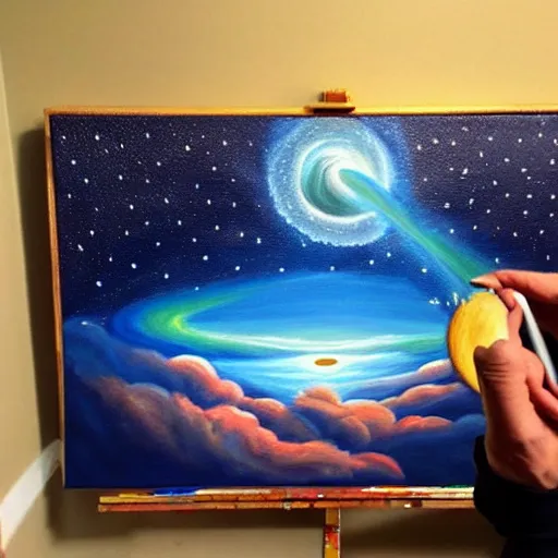Image similar to beautiful painting of God creating the universe