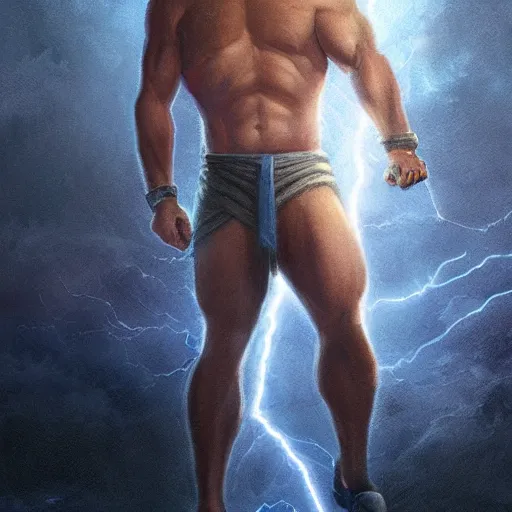 Image similar to benjamin netanyahu as a greek god of lightning, shooting lightning bolts, highly detailed, ultra clear, by artgerm and greg rutkowski