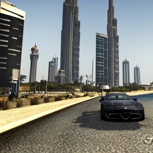 Prompt: gta : dubai, picturesque