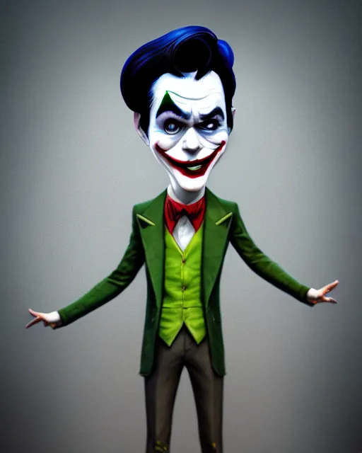 Prompt: an epic comic book style full body portrait painting of a joker bubble head with black hair, elegant, character design by Mark Ryden and Pixar and Hayao Miyazaki, unreal 5, DAZ, hyperrealistic, octane render, cosplay, RPG portrait, dynamic lighting, intricate detail, summer vibrancy, cinematic