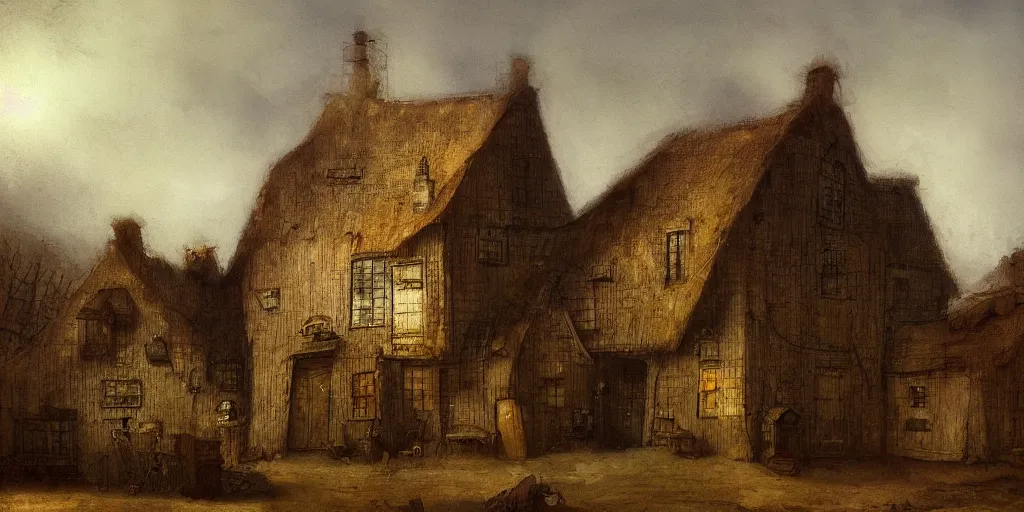 Prompt: SpongeBobs house by Rembrandt, painting, trending on artstation, 8k, highly detailed