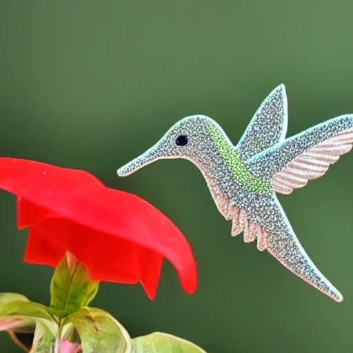 Image similar to hummingbird made out of crystal