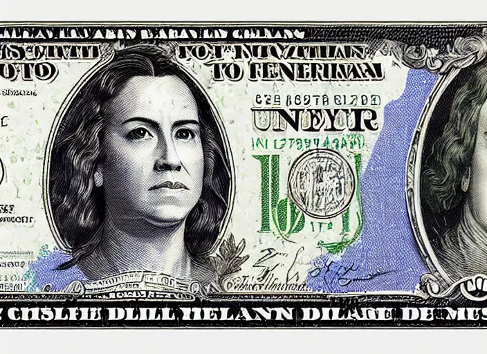 Image similar to reylo kissing, american dollar bill