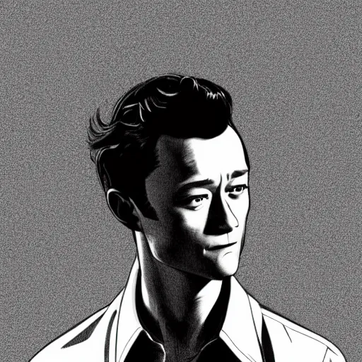 Image similar to joseph gordon - levitt retro minimalist portrait by moebius, crystalline, detailed illustration, sharp focus, crisp lines, jean giraud moebius comic illustration, 8 k