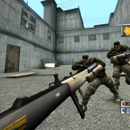 Prompt: screenshot from the game counter-strike but all the players are eels