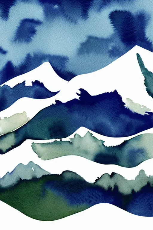 Image similar to minimalist watercolor art of the alps, illustration, vector art