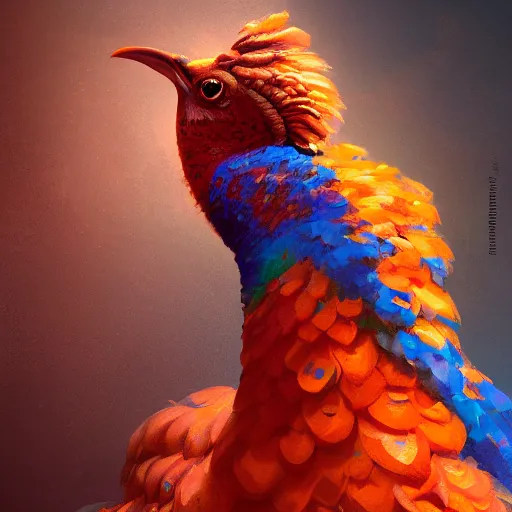 Prompt: a still of an orange peacock,digital art,ultra realistic,ultra detailed,art by greg rutkowski,cinematic,3 point lighting