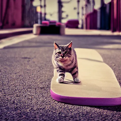 Image similar to Cat on a skateboard, realistic, 8k, digital photography