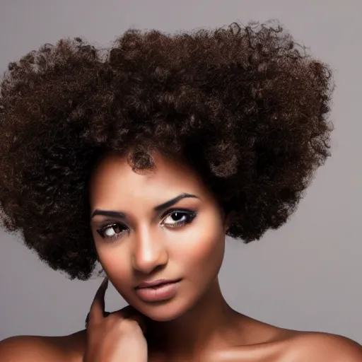 Image similar to young beautiful Afro dark skin woman with curly hair