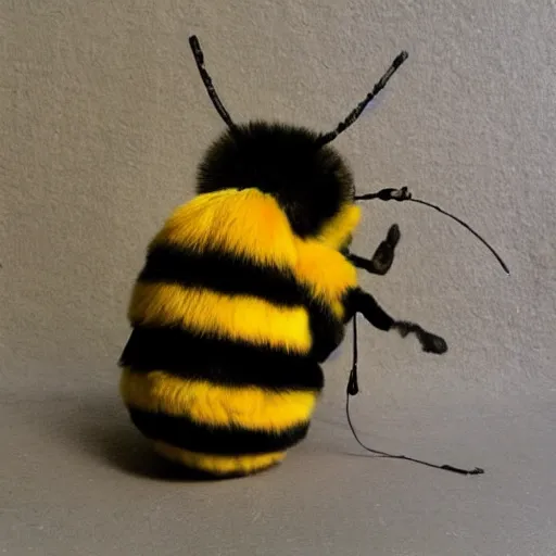 Image similar to giant bumblebee in the style of mark ryden