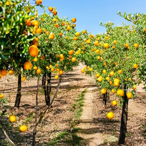 Image similar to a beautiful sunny afternoon in Northern Portugal, countryside, gardens with orange trees and lemons trees