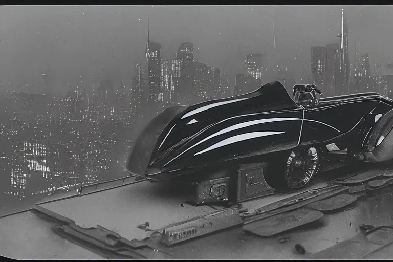 Image similar to cyberpunk 1 9 2 6 bugatti type 3 5 by paul lehr, metropolis, view over city, vintage film photo, damaged photo, scratched photo, scanned in, old photobook, silent movie, black and white photo