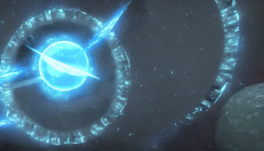 Prompt: a plasma vortex portal on earth planet, space landscape, moon, stars, octane render, unreal engine, 8k
