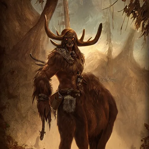 Image similar to anthropomorphic moose barbarian humanoid by wlop, pirate ship, sea, fantasy