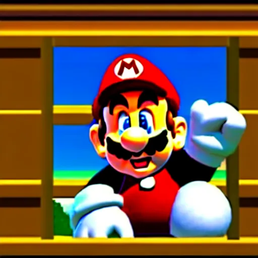 Image similar to danny devito, super mario 6 4 screenshot