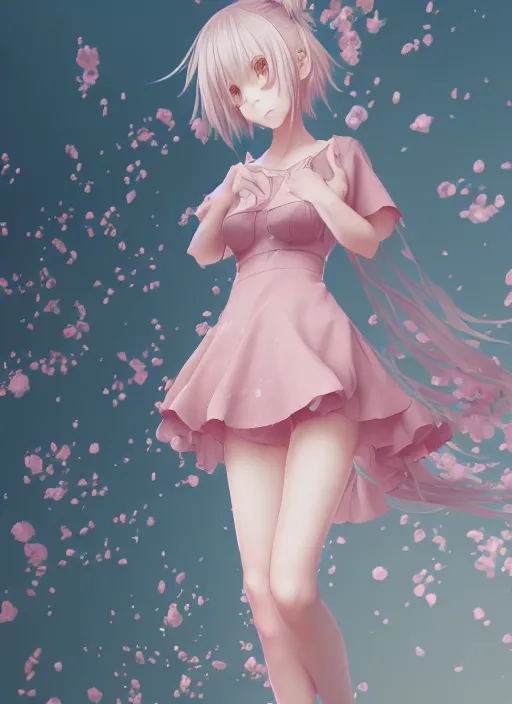 Prompt: the most beautiful cute anime girl full body shot with highly detailed eyes, professional 3 d visualisation in pastel colours, by wlop, intricate linework, trending on artstation, unreal engine 5 highly rendered