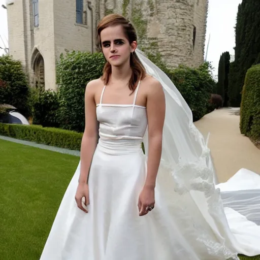 Prompt: Emma watson looked to good in that wedding dress