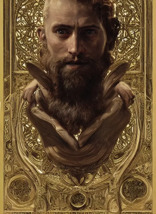 Image similar to digital _ painting _ of _ god of poetry _ by _ filipe _ pagliuso _ and _ justin _ gerard _ symmetric _ fantasy _ highly _ detailed _ realistic _ intricate _ port