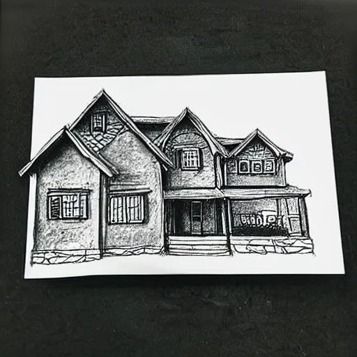 Prompt: “etch a sketch drawing of a house”