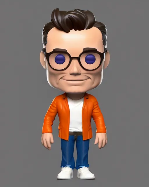 Image similar to full body 3d render of Jim Carrey as a funko pop, studio lighting, white background, blender, trending on artstation, 8k, highly detailed