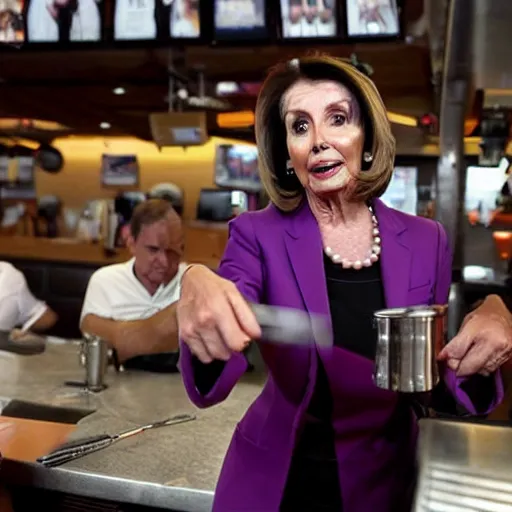 Image similar to nancy pelosi working at hooters