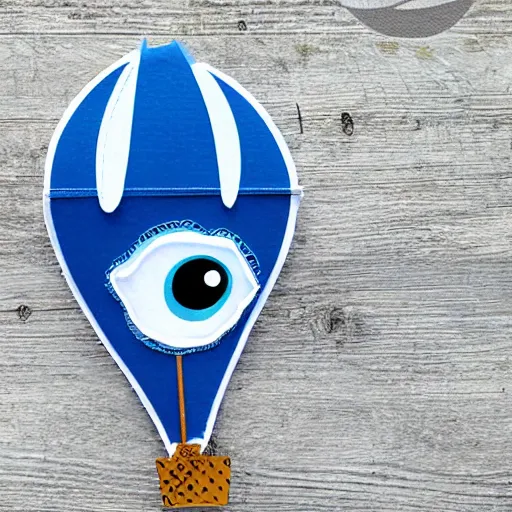 Prompt: air balloon shaped like a blue jay