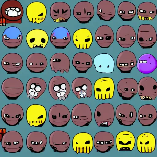 Image similar to binding of isaac monster sprite sheet