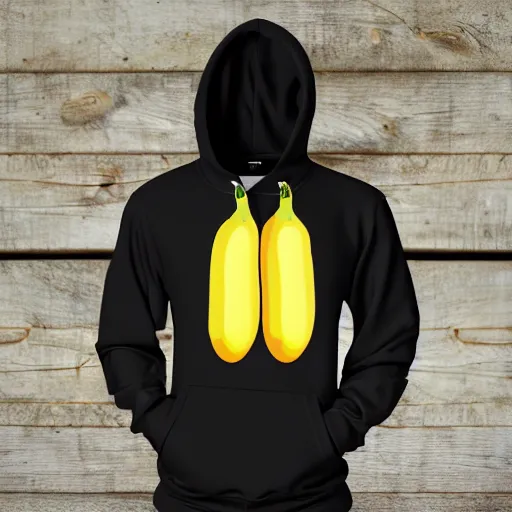 Image similar to a hoodie made from bananas, realistic photo