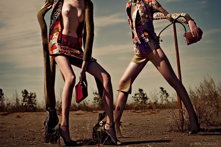 Prompt: fashion editorial photography in a world inspired by geoff darrow