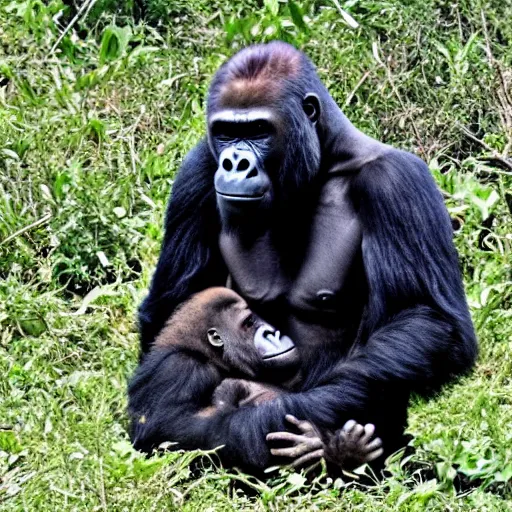 Prompt: joe rogan stabs a gorilla