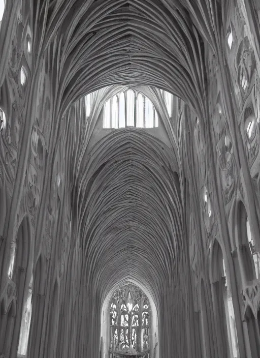 Prompt: white marble interior photograph, carved cathedral, brutalist, shiny, angular, expansive, by louis kahn and moshe safdie