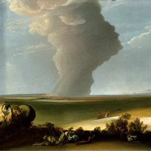 Image similar to a tornado in the distant landscape