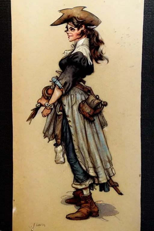 Image similar to (((((1950s pirate wench . muted colors.))))) by Jean-Baptiste Monge !!!!!!!!!!!!!!!!!!!!!!!!!!!