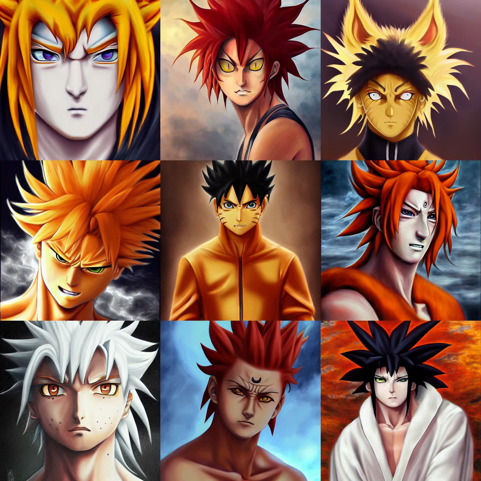 Prompt: hiperrealistic portrait of Kurama (Naruto), realistic painting, classical painting, high definition, digital art, matte painting, very detailed, realistic
