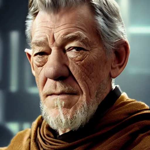 Image similar to Ian McKellen as Obi-Wan Kenobi, 4k, UHD