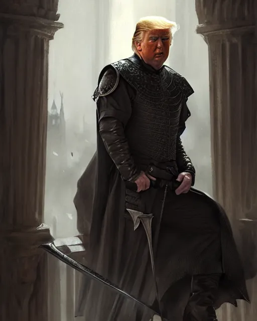 Image similar to trump as man of the night's watch, middle ages, game of thrones | | realistic shaded, fine details, realistic shaded lighting painting by greg rutkowski, diego gisbert llorens, magali villeneuve, artgerm, jeremy lipkin, michael garmash, rob rey