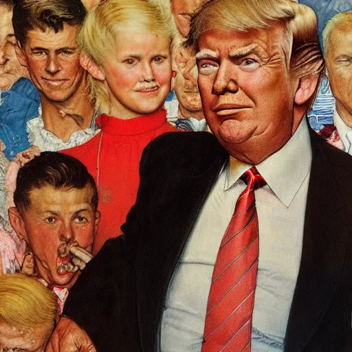Prompt: portrait of Donald trump, by norman rockwell