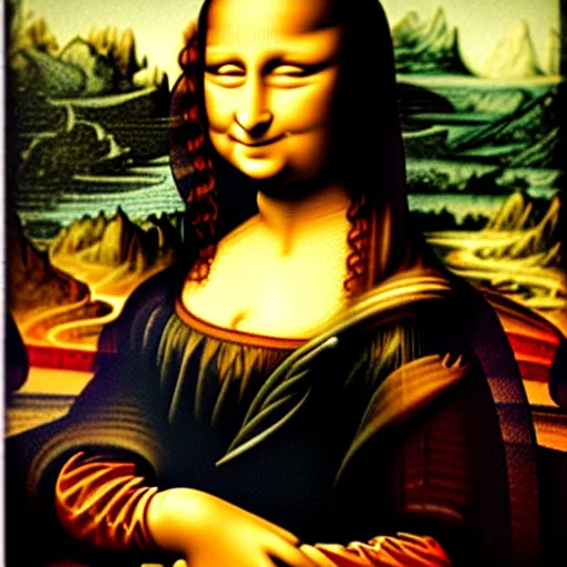 Image similar to the Mona Lisa as drawn by a toddler