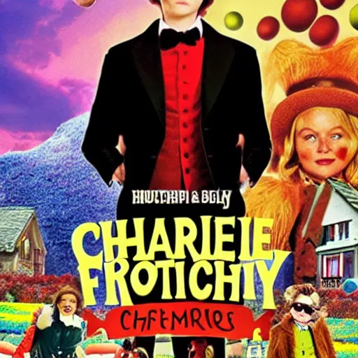 Prompt: charlie and the chocolate factory, gritty reboot, movie poster, 2 0 2 0, directed by quentin tarantino