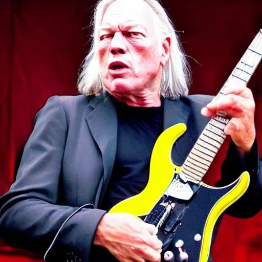 Prompt: Photo of David Gilmour as a character in Don\'t Hugh Me I\'m Scared